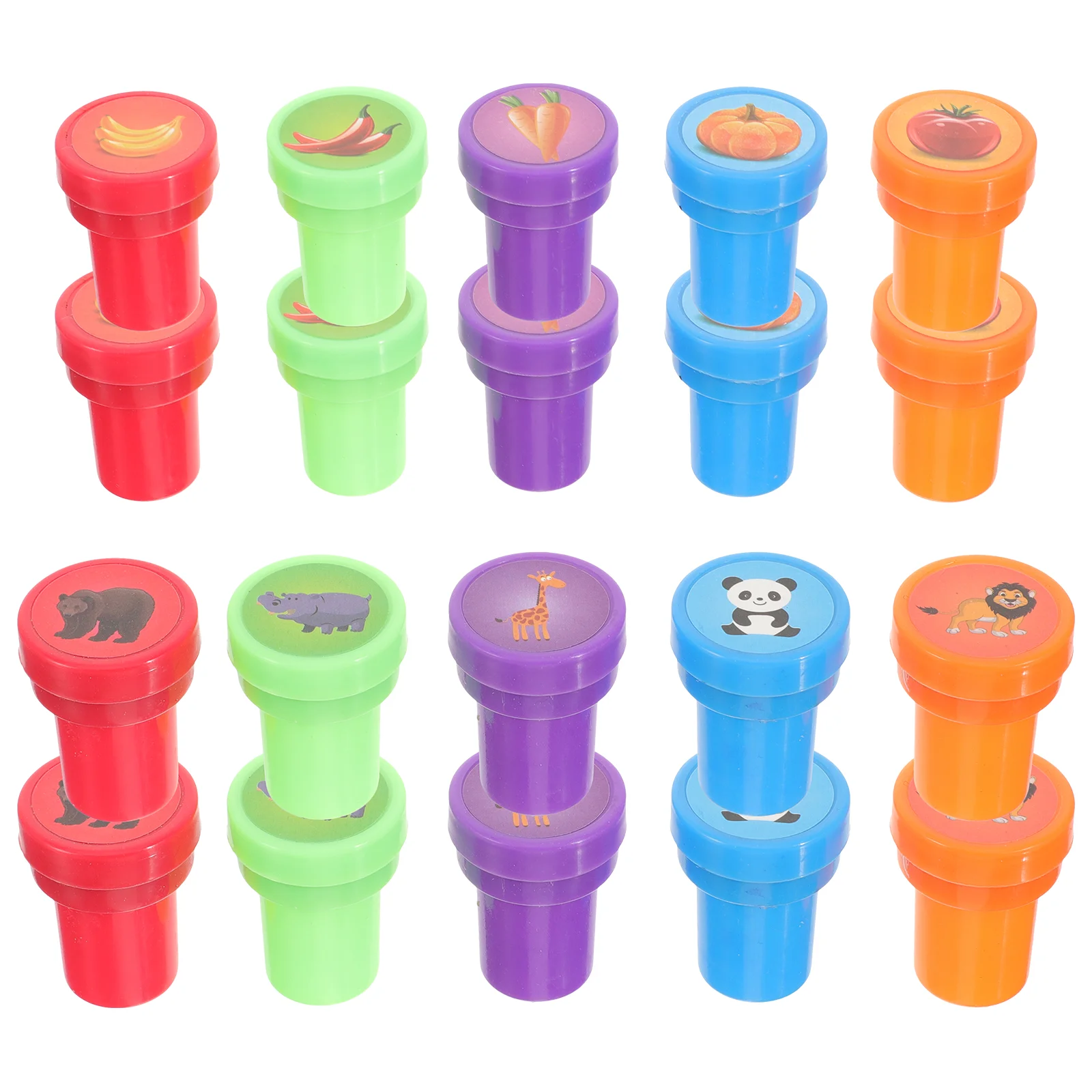 

Fruit Stamps Vegetable Stamper Self Ink Stampers Set Teacher Encouragement Kindergarten Rewards for Kids Students Gift 20pcs