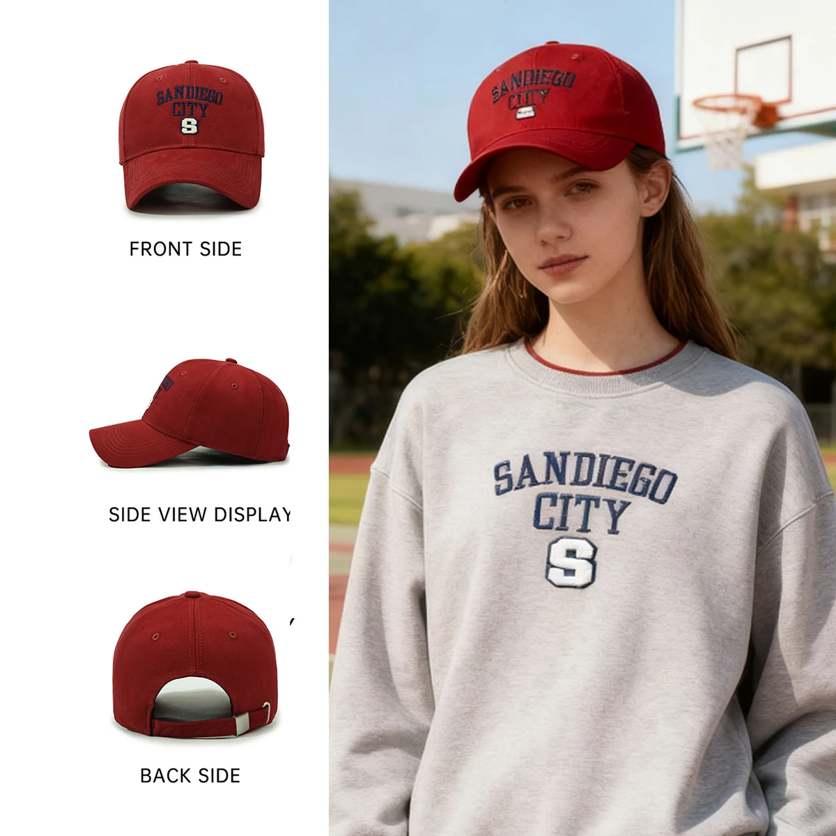 Hard-Brimmed Baseball Cap for Women 2025 New Style Deep Crown Wide Brim Large Head Circumference Face-Slimming Duckbill Cap for Men Sun Protection Hat for Hiking