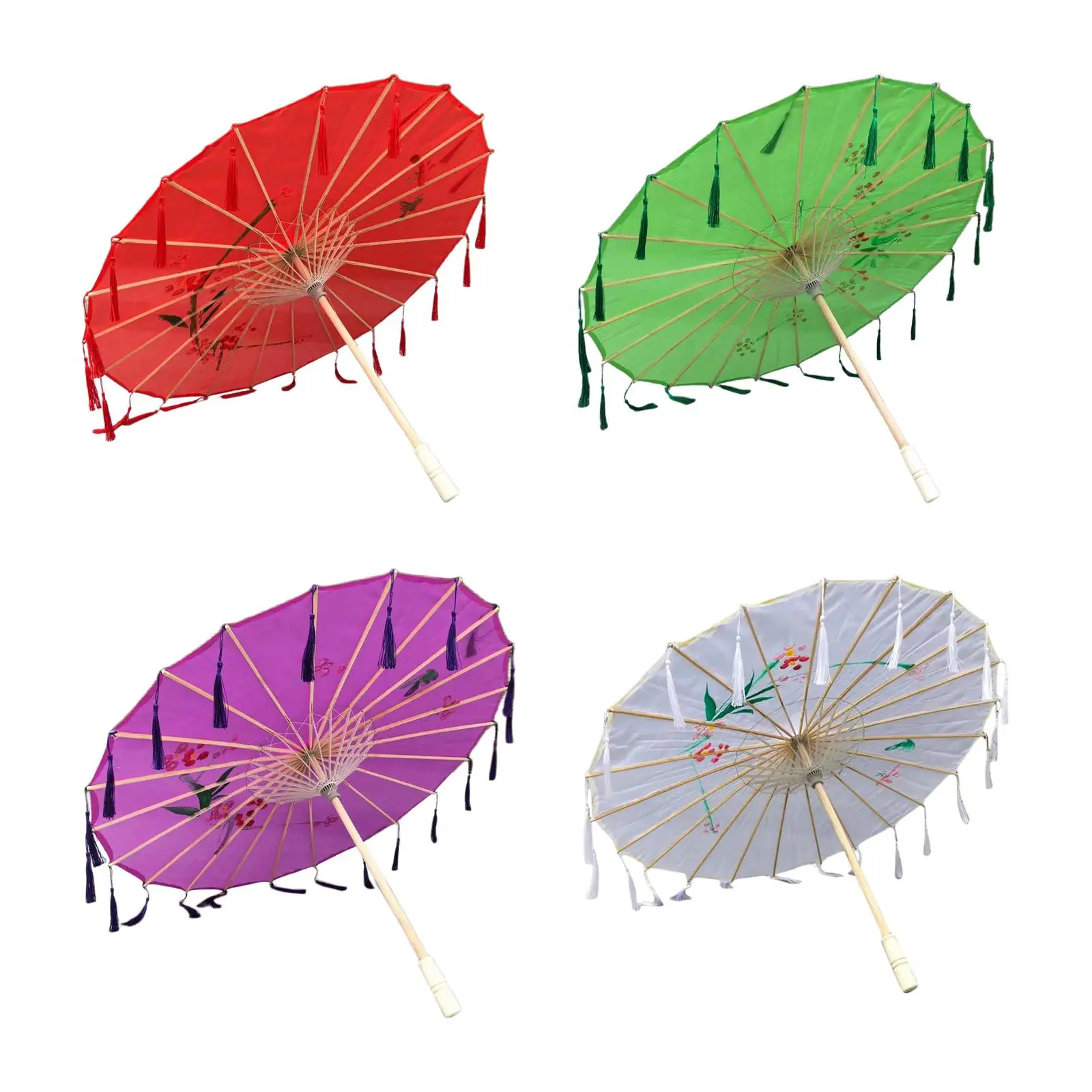 Retro Traditional Parasol Handmade Chinese Art Folding Oiled