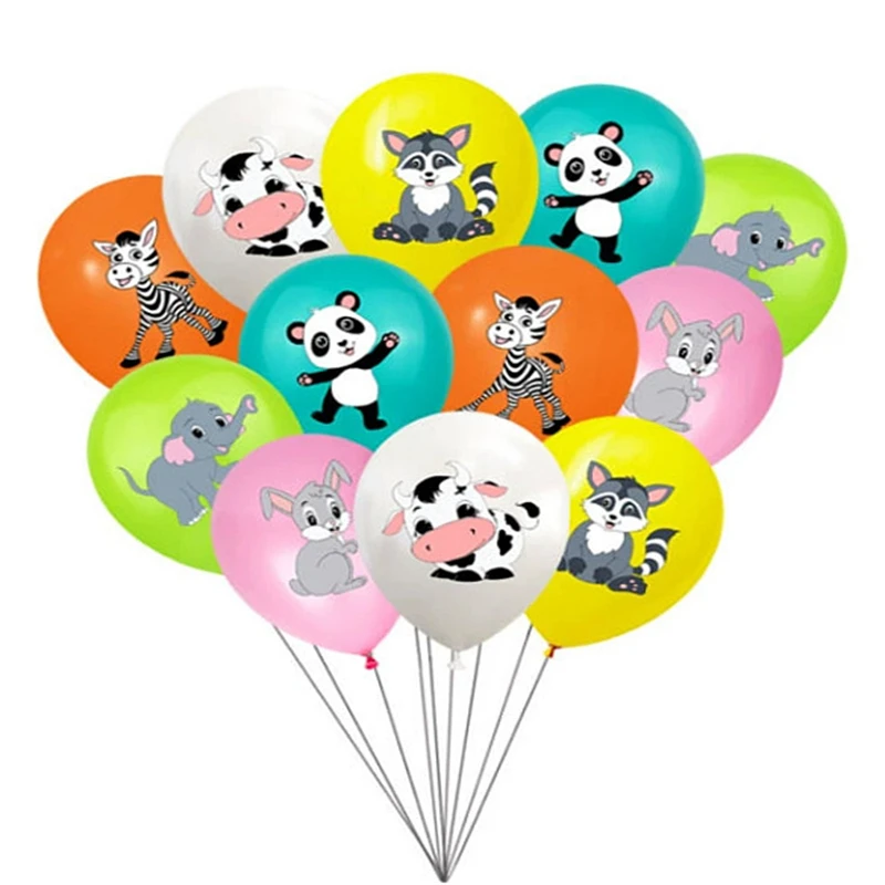 

24pcs 12 Inch Jungle Animal Latex Balloon Cute Shape Tiger Zebra Monkey Children Birthday Party Kindergarten Decoration