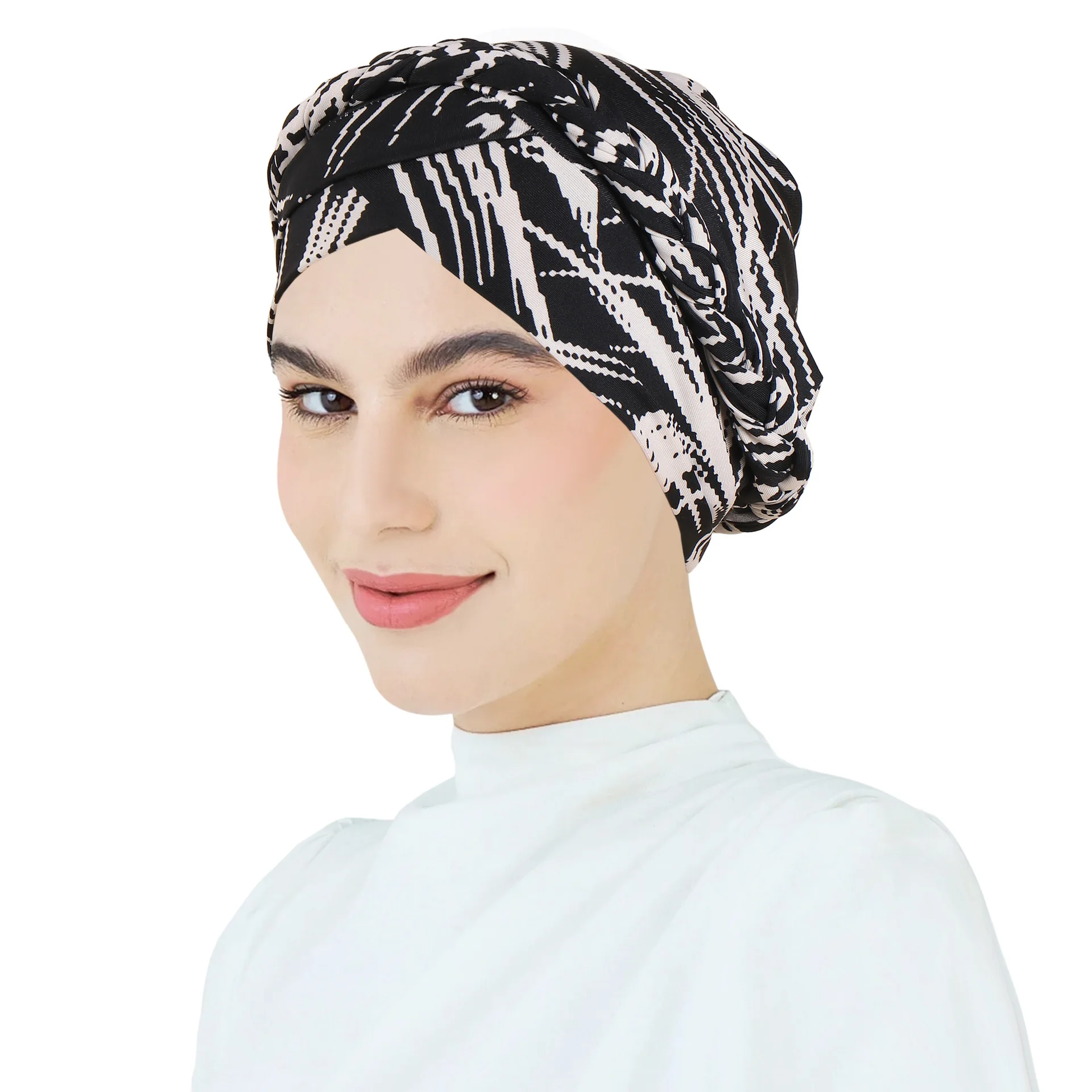 Berretto Turbante Intrecciato In Tessuto Scuba Per Donna Cappello - Foto 14