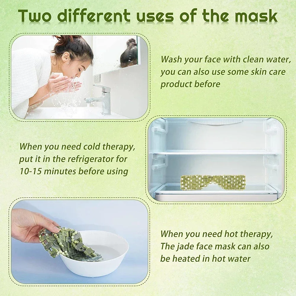 Jade Eye Mask Cooling Massager Relax Sleep Care Tools Stone Face