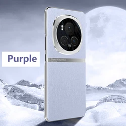 Premium Original Leather Shockproof Back Cover with Plating Bumper for Magic6 Pro (Purple)