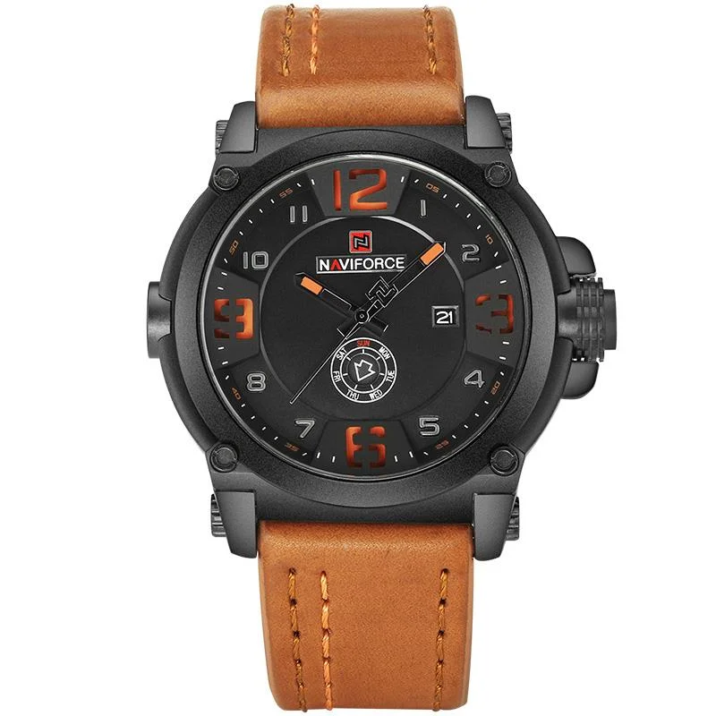 Quartz Watch For Men Luxury Sports Military Automatic Calendar Waterproof Male Clock Leather Strap Men Watch Relogios Masculino