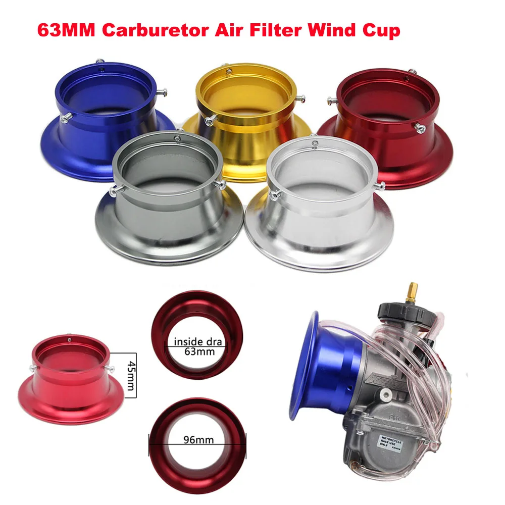 63mmCarburetorAirFilterCupMotorcycleModifiedCarburetorWindCupHornCupForPWKKeihin
