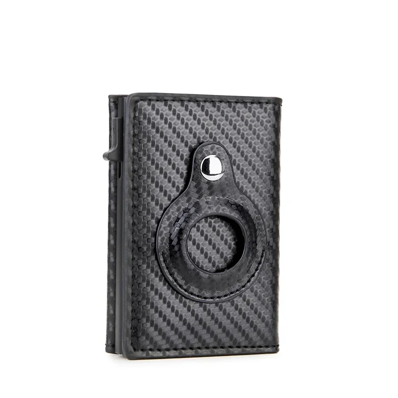 Anti-Theft RFID-Blocking Smart Wallet - Slim Carbon Fiber Design in Brown