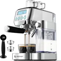 with LCD Display, 20 Bar Cappuccino Machines with Automatic Milk Frother for Home Gifts, Latte Coffee Maker with Dual Wall & ESE 1