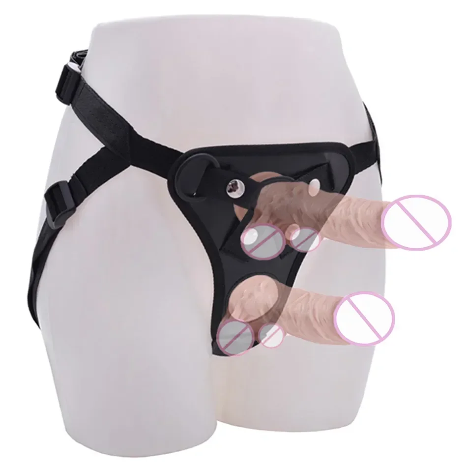 Sex Toys Men's Strap on Realistic Dildo Pants for Men Double Dildos with Rings Man Strapon Harness Belt Adult Games Sex Toys Strap on