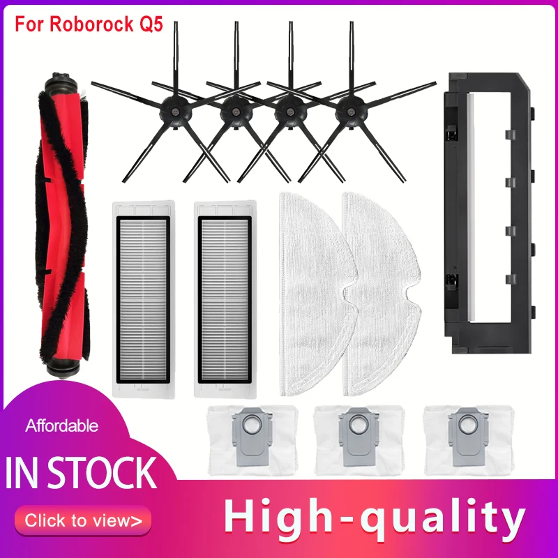 Robrock Q5 Accessories Main Brush Side Brush Hepa Filter Dust Bag Mop