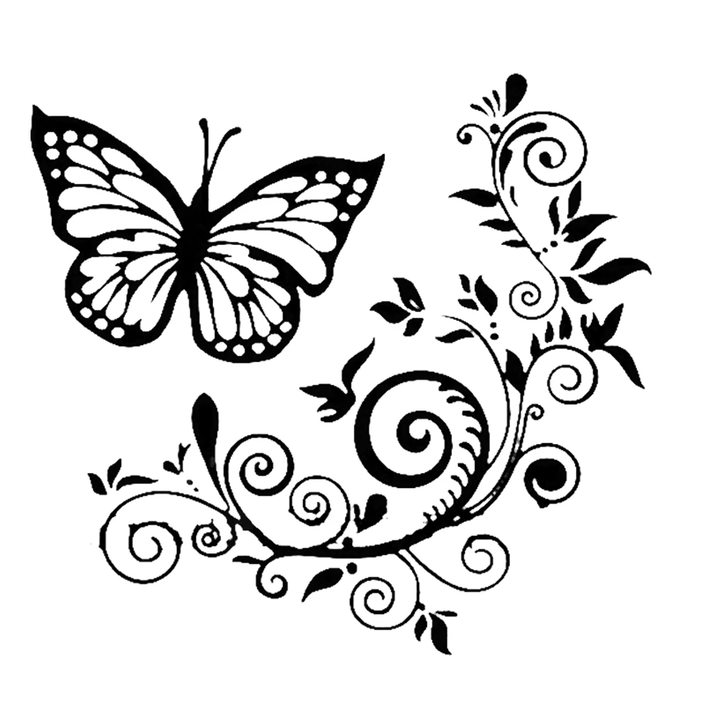 LYKX Butterfly Flower Funny Vehicle Car Sticker Automobiles Motorcycles Exterior Accessories Reflective Vinyl Decals