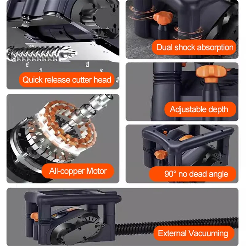 Wall Planer 850W Electric Wall Planing Machine Putty Dust-free Concrete Wall Renovation Shovel Wall Tool Concrete Shovel Machine 5