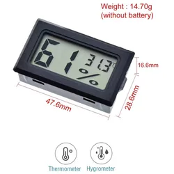 Compact Indoor Digital LCD Thermometer and Hygrometer (Temperature Humidity)