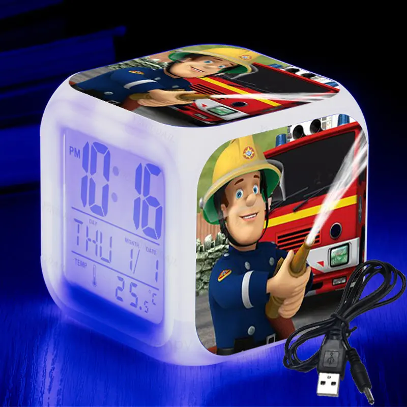 Pompiere Sam Sveglia Colore Luminoso Multifunzione Sveglia Digitale Camera Dei Bambini Sveglia Bambini Regali Di Natale