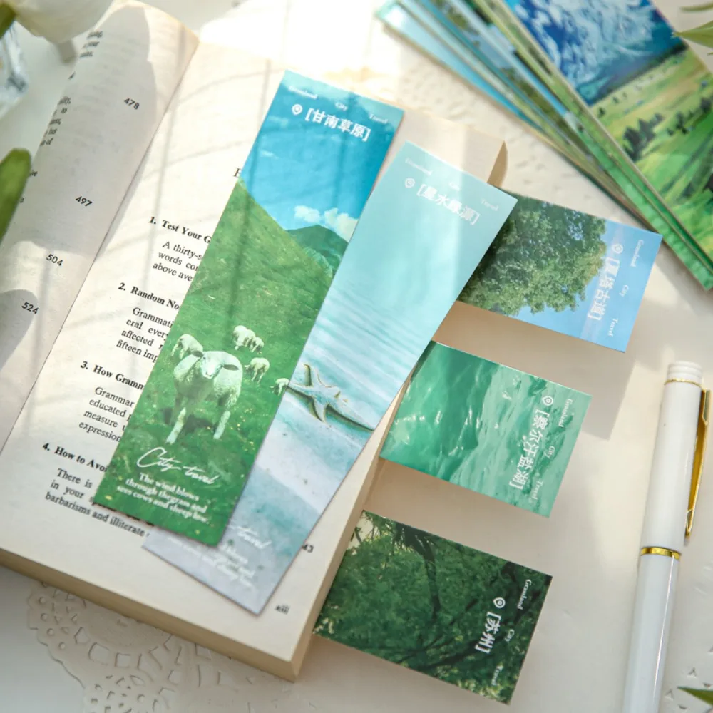 Mr. Paper 30pcs/box City Travel Series Boxed Bookmarks Gilded Literary Scenery Room Decoration Reading Bookmark Stationery