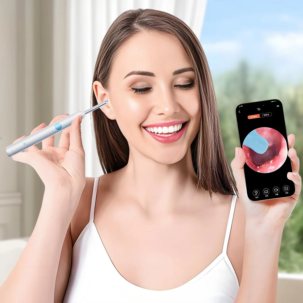Wireless Ear Wax Removal With Camera Rechargeable Ear Cleaner 8 Megapixels Check Camera with Ear Spoon Set Canal Clean