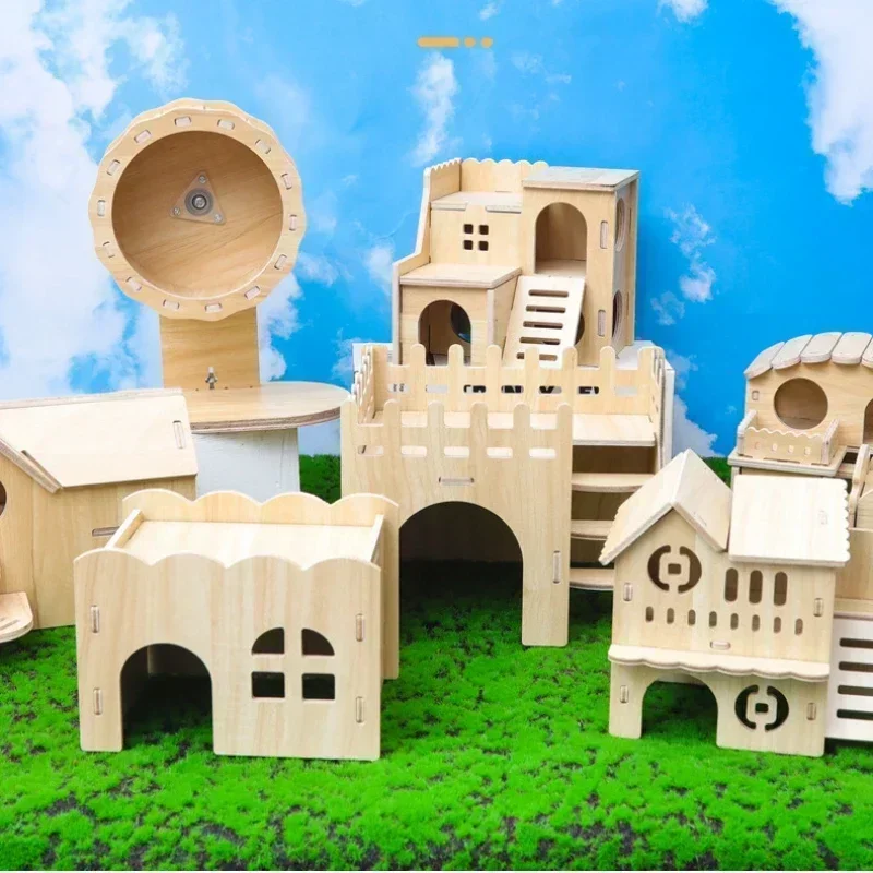 Wooden Hamster Villa Hideout 5