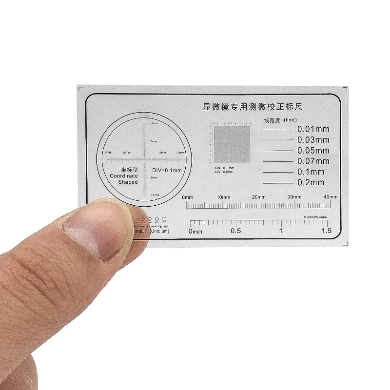 Film Ruler Microscope Micrometer Calibration Ruler PET Grid Net Micrometer Cross Line Scale Measuring Round Shaped Coordinate Measurement