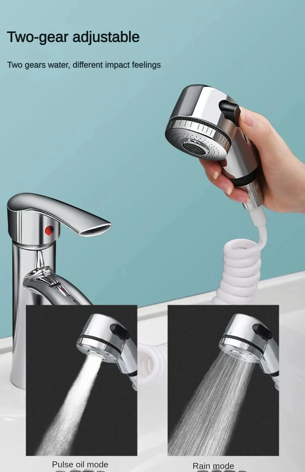 Shampoo Flower Sprinkler Faucet External Shower Bathroom Washbasin Washbasin Modified Hand-held Shower Extension Set
