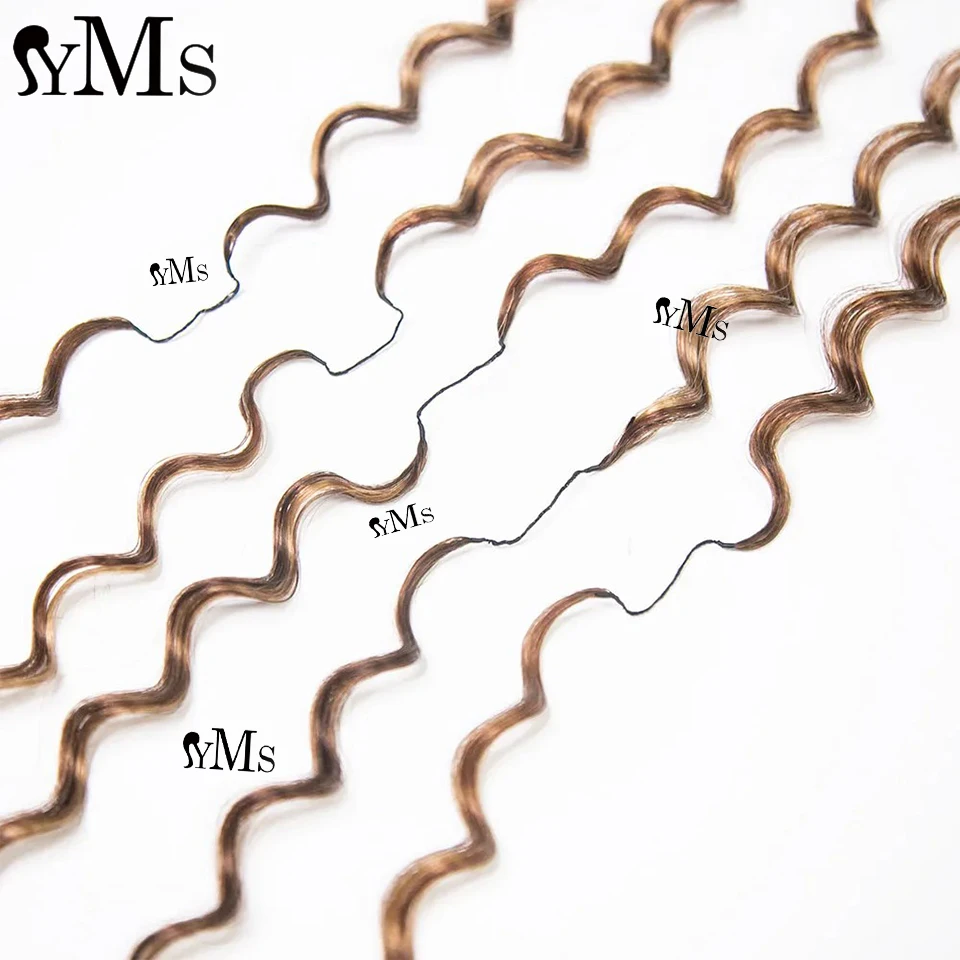 Lightweight Miracle Knots Crochet Human Hair YMS Light brown honey blonde Body Wave Crochet Human Hair For Braiding Full Head 2