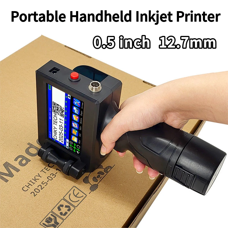 12.7MM Portable Handheld Inkjet Printer for Production Date Barcode ...