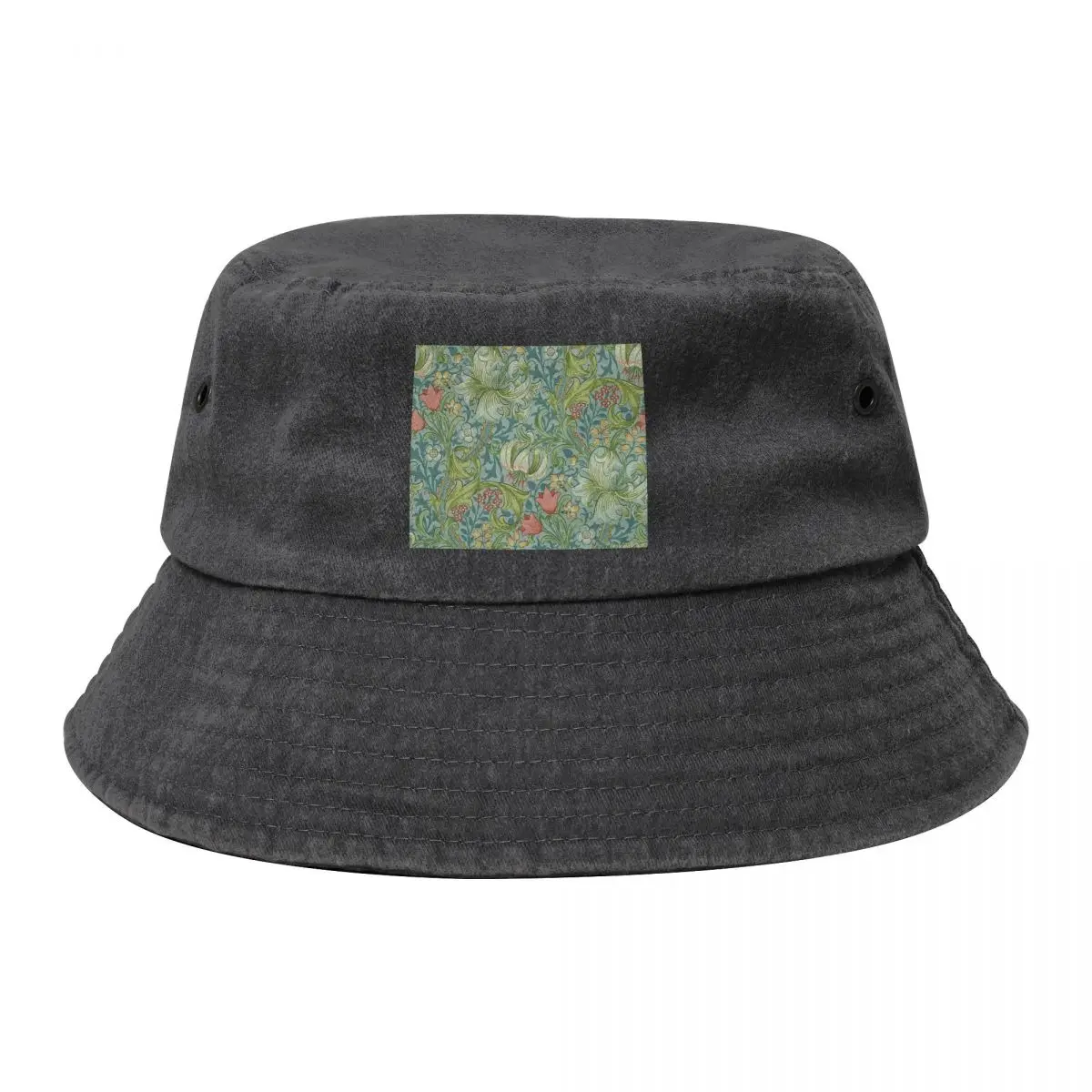 

William Morris Golden Lily Cowboy Denim Fisherman Hat With Printing
