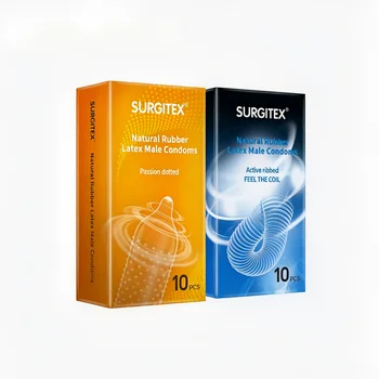 20-Pack Ultra-Popular Combo Pack Ultra-Thin Ultra-Lubricated Ribbed Textured Male Condoms for Bareback Sensation 1
