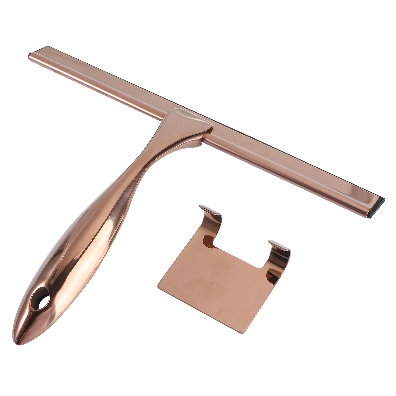 Window Cleaning Squeegee Window Scraper Stainless Steel Glass Wiper Bronze Silicone Home Bathroom Spatula Car Cleaner Mirror 25x165x5cm Squeegee Shower