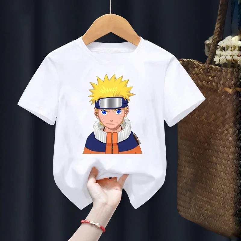Summer Anime Naruto Children T-Shirt Kawaii Cartoon Print Tshirt Casual Short Sleeve Cotton Top Kid Boy Girl Clothing Baby Tee 6