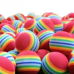 10-Pack Rainbow Stripe Foam Golf Practice Balls - Indoor Swing Training Aids 38mm (10pcs-Random Color)