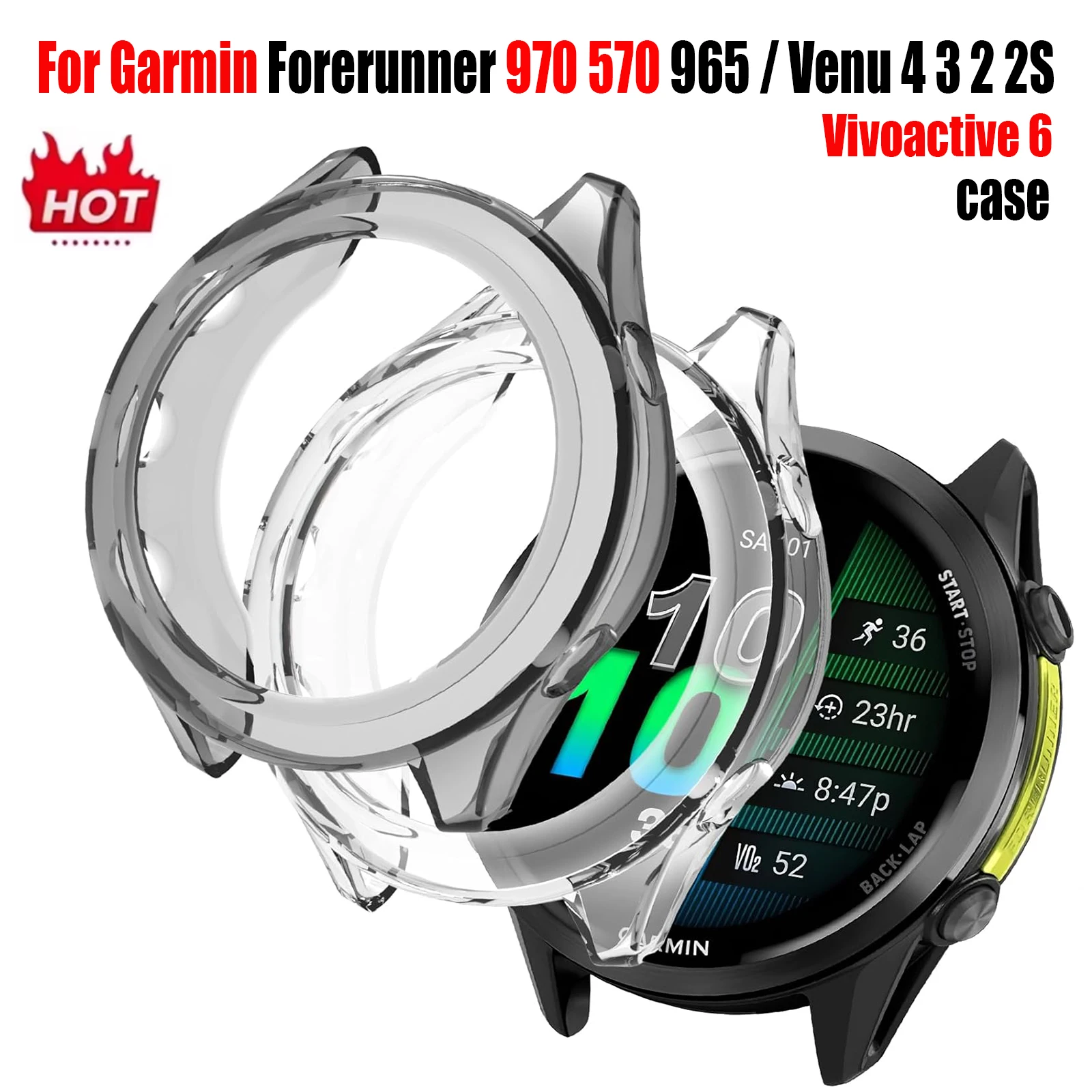 Premium Clear TPU Watch Case with Screen Protector