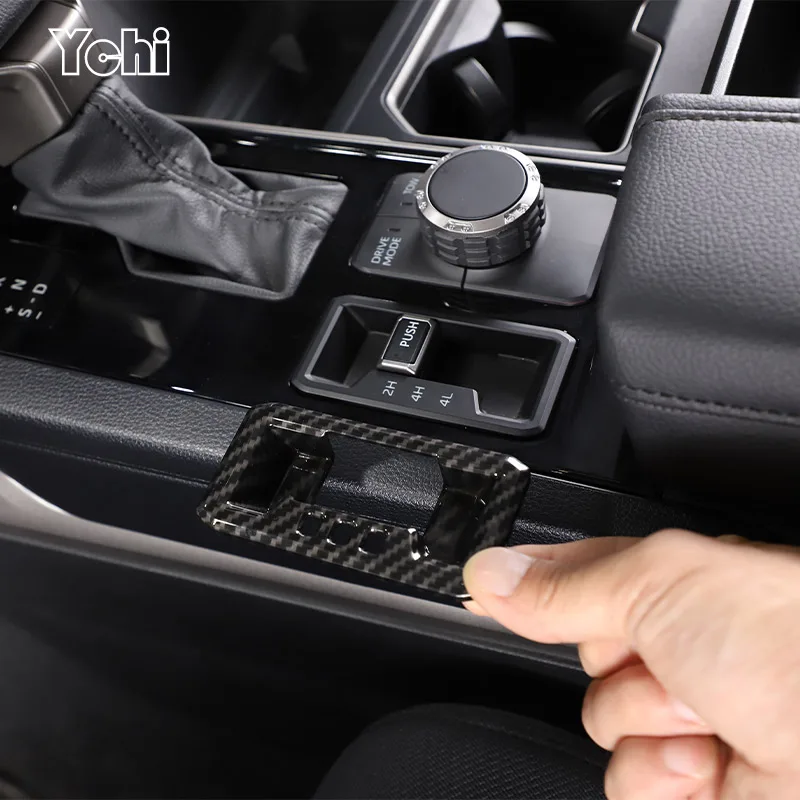 

For Toyota Tundra 2022 2023 ABS Carbon Fiber Style Car Center Console Mode Button Frame Cover Trim Car Accessories