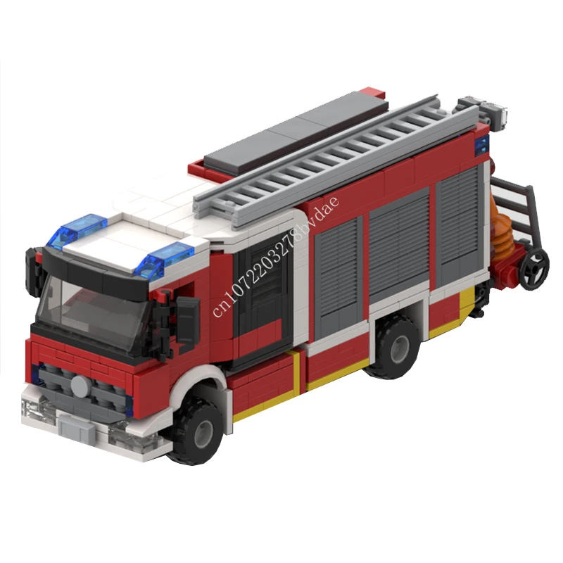 

860 шт. высокотехнологичные строительные блоки MOC Magirus HLF 20 модели пожарного двигателя, технологические кирпичи, творческая сборка «сделай сам», игрушки, подарок на день рождения