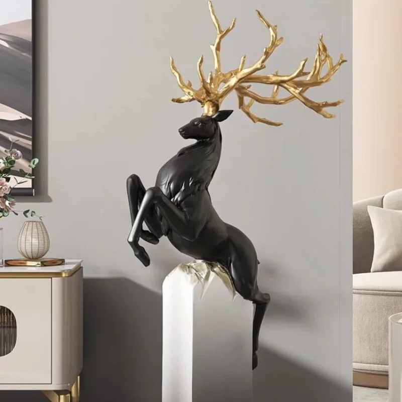 

Декор для комнаты, статуи счастливого оленя, украшения, домашний декор, фигурки лося, скандинавский креативный гостиной, большой домашний декор, открытые подарки