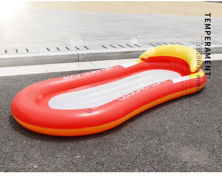 Description Picture 3 of itemFoldable Outdoor Water Hammock Inflatable Floating Row Water Hammock Swimming Air Mattresses Sleeping Bed Beach Lounger Chair