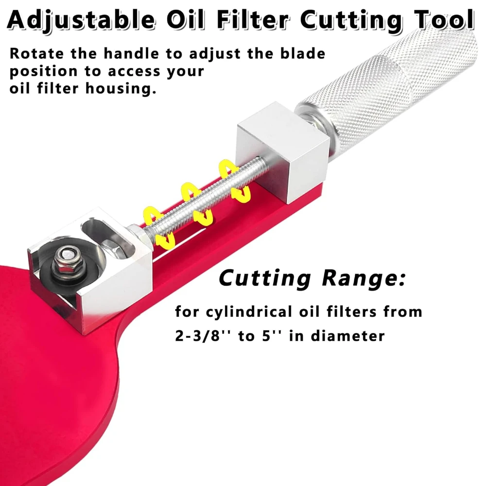 77750 Oil Filter Cutter 2-3/8" to 5" Oil Filter Cutting Tool Opener to Inspect What The Catches Universal