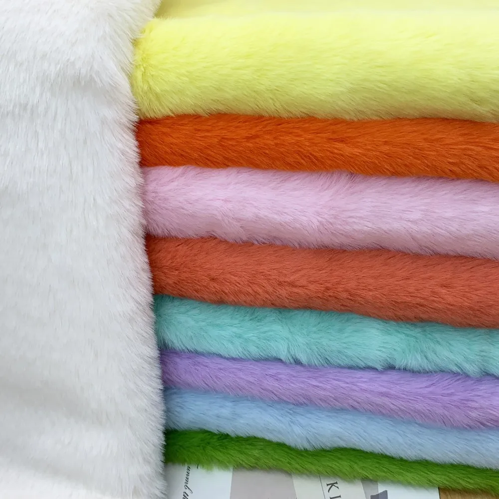 Luxurious Super Soft Faux Rabbit Fur Plush Fabric - 100% Polyester, 10mm Pile, Ideal for DIY and Sewing Projects
