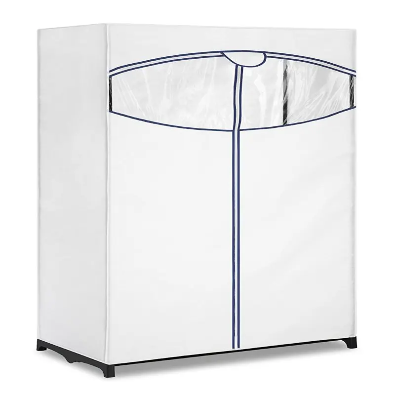 

Clothes Closet with White Fabric Cover