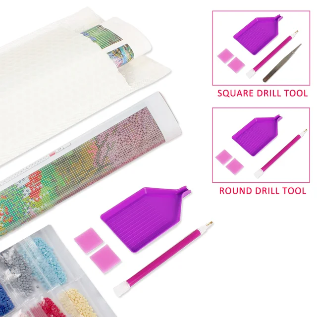 Closhine-Peinture de fleur de broderie de diamant, image de biscuits, replcatcher de mosaïque carré complet, art de mur de perceuse 6