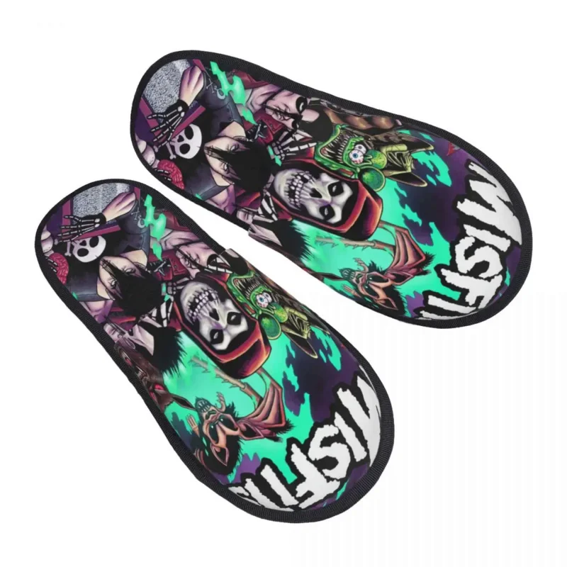

Ghost Misfits Skull Comfy Scuff Memory Foam Slippers Women Horror Hotel House Shoes