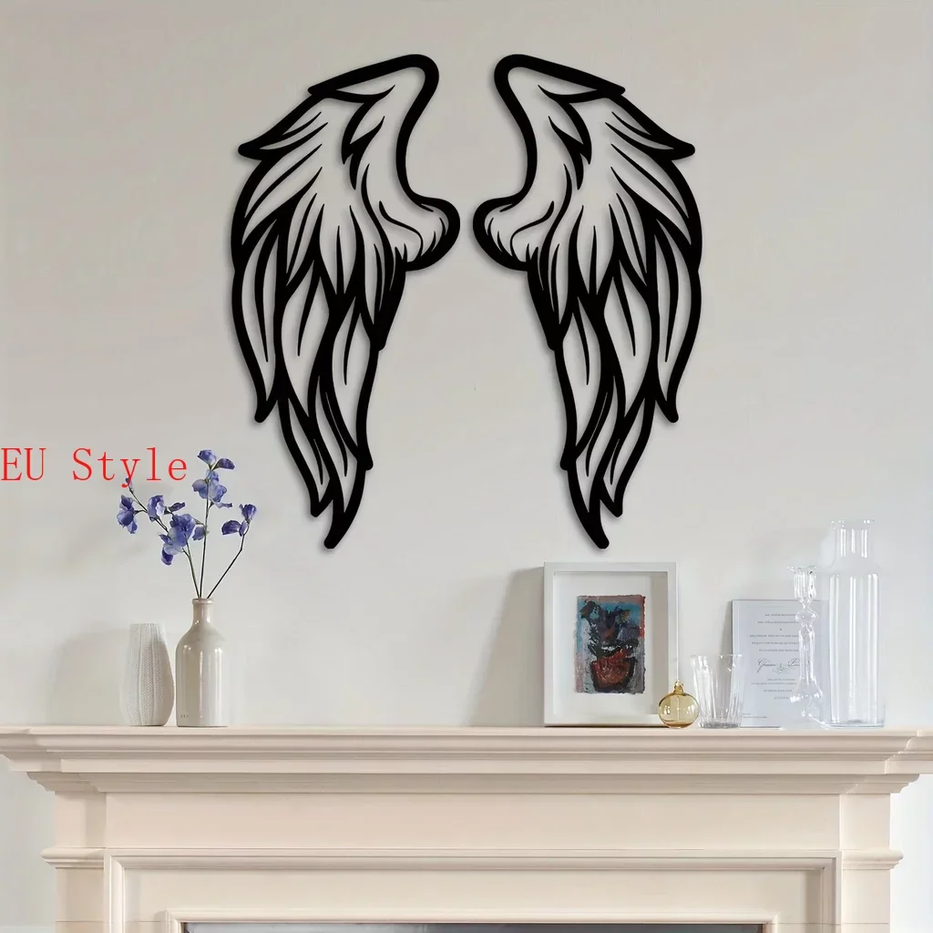 

1set/2pcs Large Metal Angel Wings Wall Sculpture Decoration Indoor Outdoor Decor Home Bedroom Living Room Beautiful Room Decor O