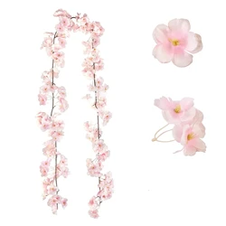 Elegant Simulated Cherry Blossom Hanging Decoration for Weddings and Home Decor (Pink)