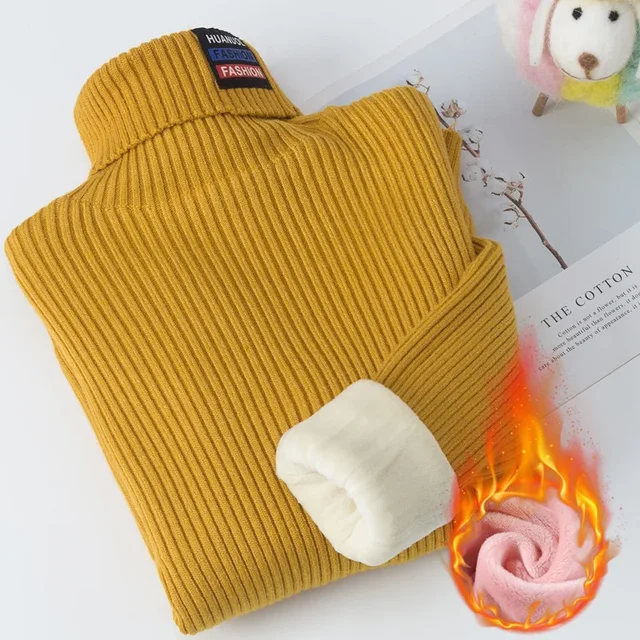 Baby Girls Boys Knitted Clothes Children Knitwear Autumn Winter Boys Girls Turtleneck Sweater for Kids Sweaters Sweet Sweaters