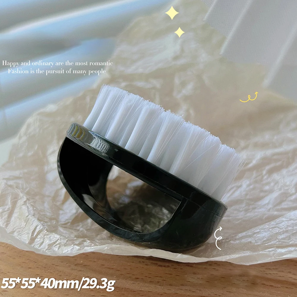 Weiß Schwarz Ring Nagel Staub Reinigung Pinsel Runde Stil Maniküre Reinigung Pinsel Professionelle Staub Reiniger Make-Up Nägel Werkzeuge – Detail 1