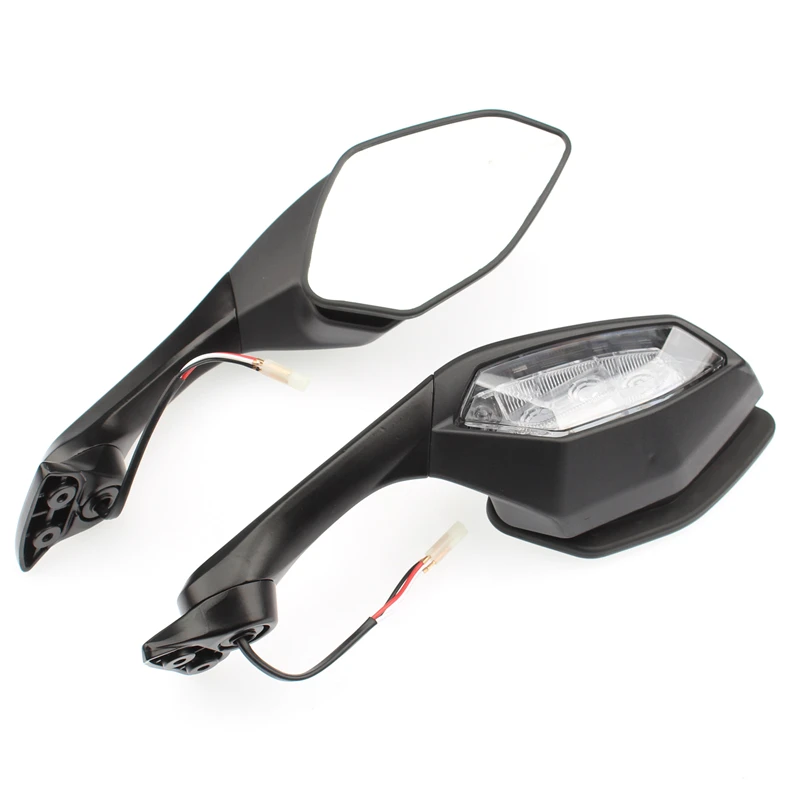 YZF R1 R6 Black L&R Motorcycle Rear View Mirrors With Turn Signals For YAMAHA R1 R6 YZF-R1 2015-2020 YZF-R6 2017 2018 2019 2020 2