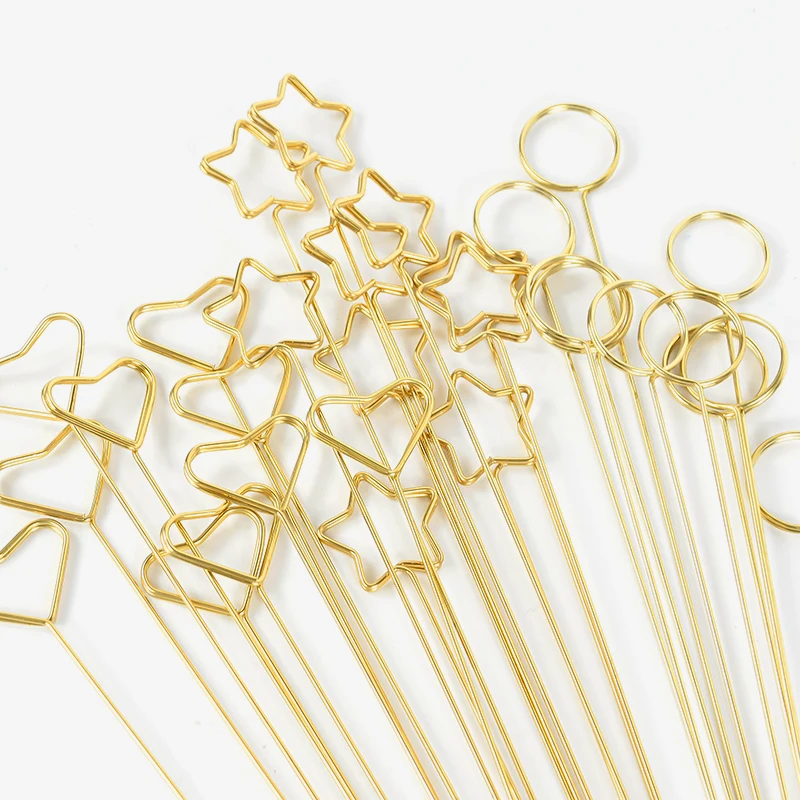 Metal Floral Picks Card Holder 10 Pieces 13 Inch Name Picture Flowers Inserted Holder Clips for Wedding Birthday Party Supplies