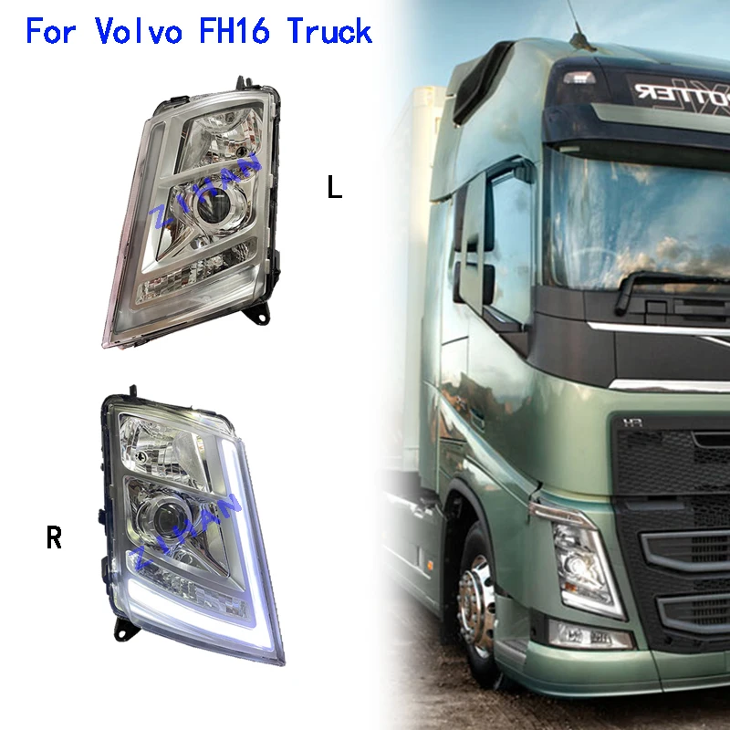 

Suitable For Volvo FH16 FH4 Head Lamp with lens Left And Right MANUAL Chrome OE: 22239219/21221130 22239217 22239219