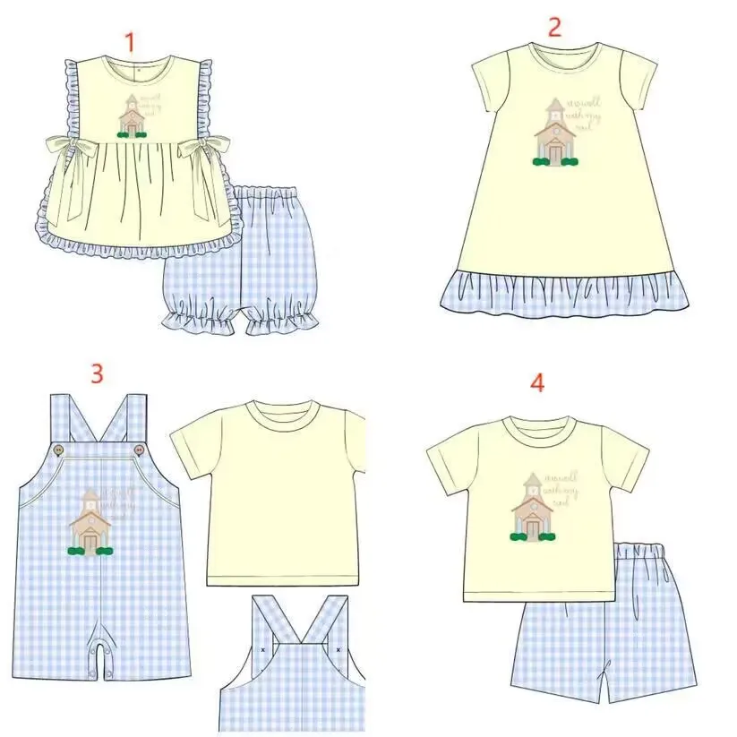 toddler clothes Easter suit Cottage letter-printed short-sleeved set girl dress easter boutique kids clothing summer outfit sets