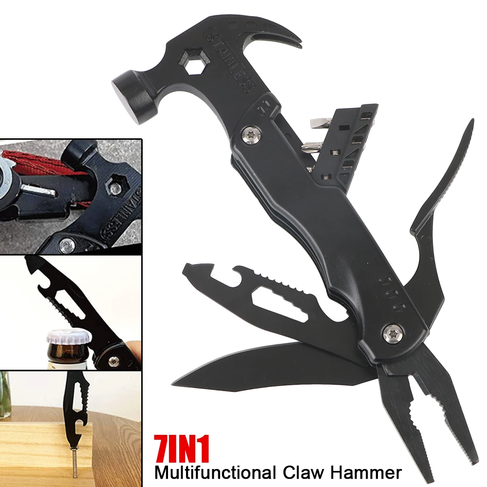 

Folding Claw Hammer Multifunctional Pliers For Outdoor Survival Camping Hunting with Nylon Sheath Stainless Steel Hand Tools