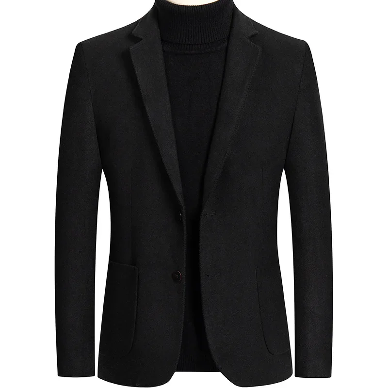 New Spring Men Cashmere Blazers Suits Jackets Business Casual Wool Suit Coats Quality Male Slim Fit Blazers Jackets Coats 4XL mens blazer