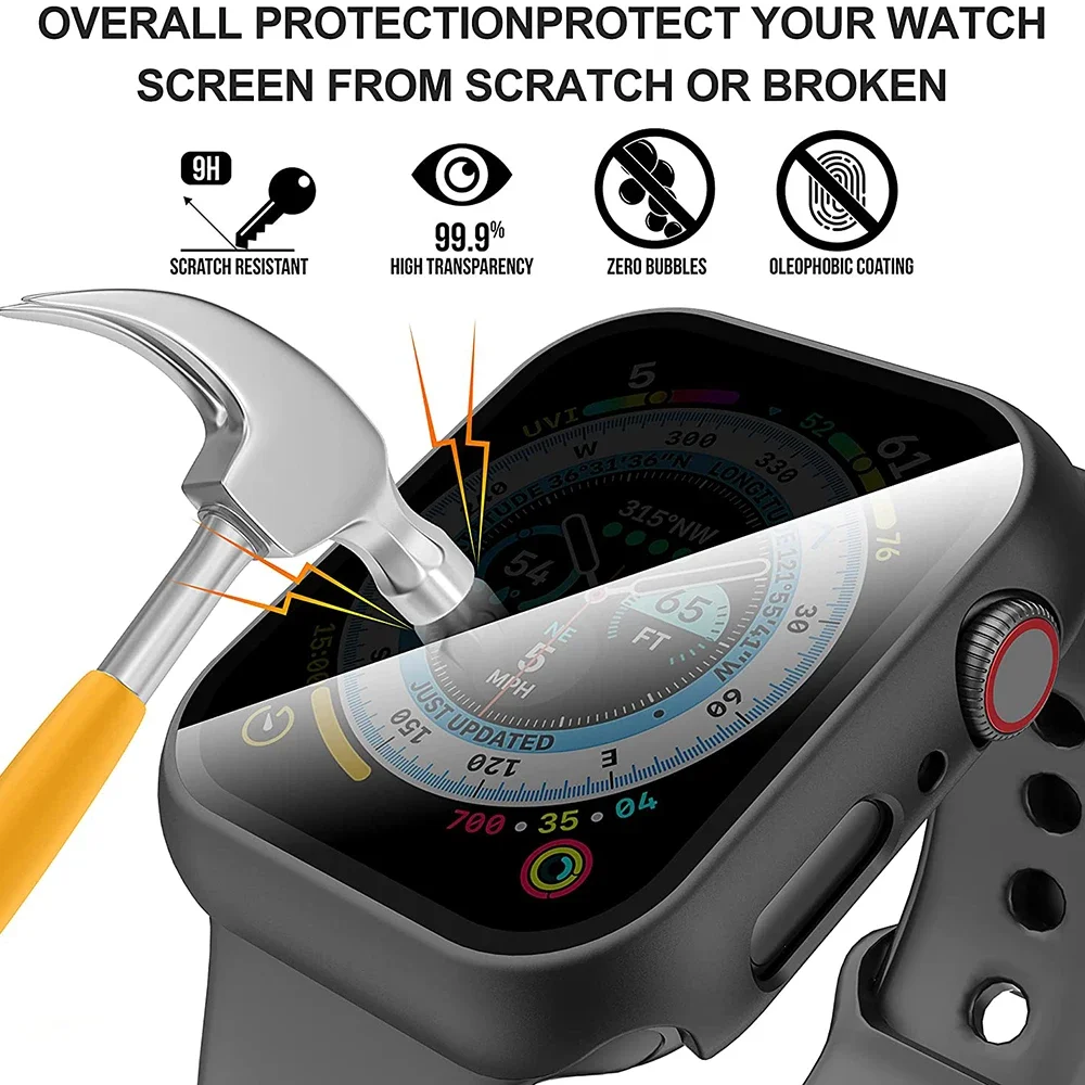 Enhanced Privacy Tempered Glass Screen Protector with Case